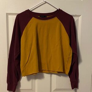 Forever 21 Mustard and Burgundy Sweatshirt